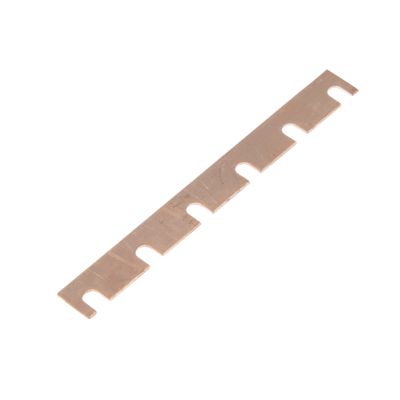 Stud mount circuit breaker bus bar with six slots, designed for electrical distribution and efficient power management.