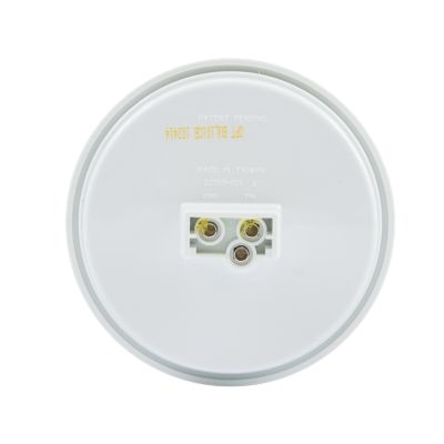 Round LED back-up light with 21 diodes, featuring a white base and visible connectors.