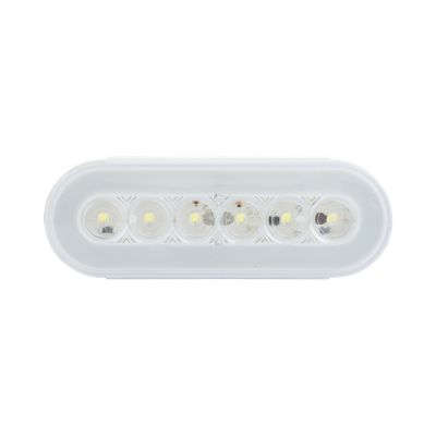 LED back-up light with 22 diodes in an oval design, featuring a clear lens for enhanced visibility and safety.