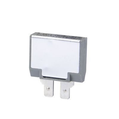 Blade style auto reset circuit breaker, ATC/ATO & MAXI design, 10 Amp, with two metal prongs and a compact body.