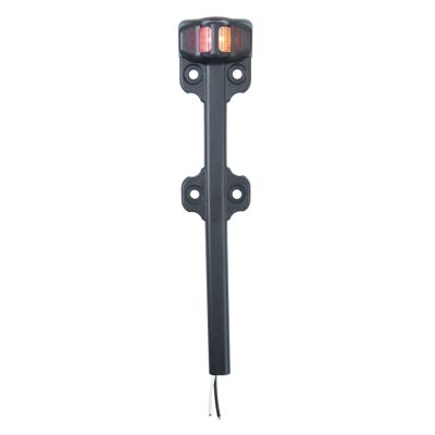 LED reversible fender light with red and amber lenses and a sleek black frame, ideal for vehicle safety and visibility.