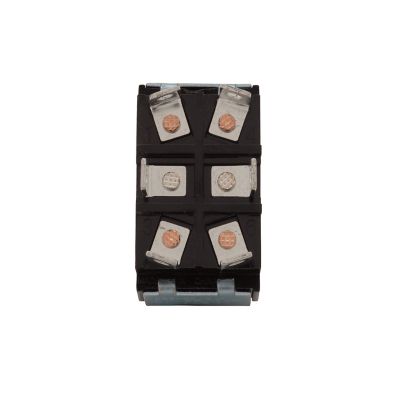 DPDT solder terminal heavy-duty toggle switch with a robust design, featuring copper connectors and a black casing.