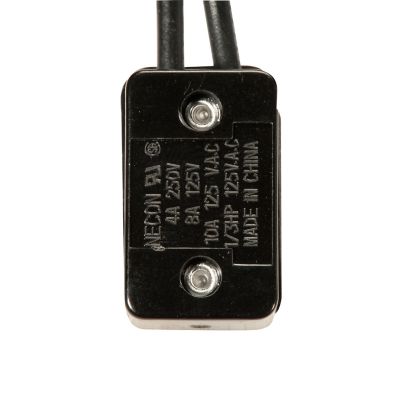 Medium duty pre-wired toggle switch, SPST, with black casing and visible screw terminals.