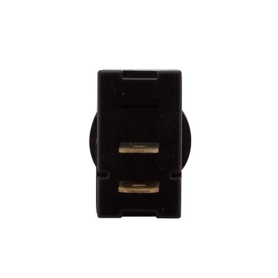 Black SPST toggle switch with metal connectors, ideal for precise on-off control in electrical circuits.
