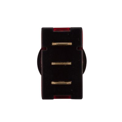 Illuminated Duckbill Toggle Switch - SPST model in black with red accents and gold connectors.