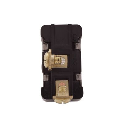 Heavy-duty SPST toggle switch with screw terminals, showcasing robust construction and efficient design elements.