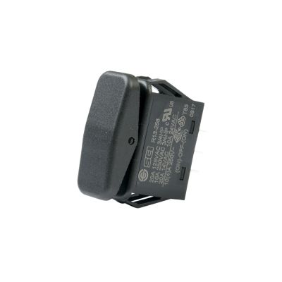 Black SPDT rocker switch from the Surf 'N Turf Guardian Series, displaying electrical specifications on the side.