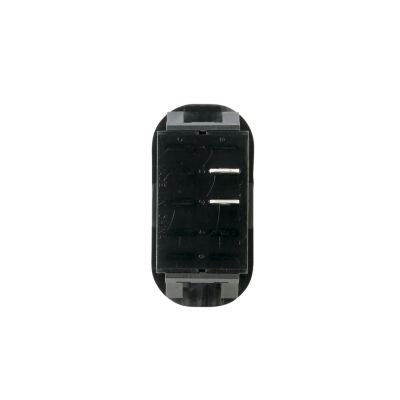 Non-Illuminated Surf N Turf Rocker Switch, SPST, view of back interface with dual connectors, plain background.