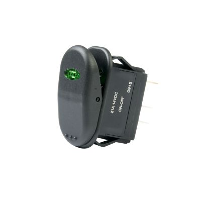 SPST On-Off, Illuminated Surf 'N Turf Rocker Switch, Green, DC Rated ...