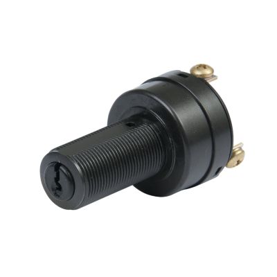 Marine keyed ignition switch by Cole Hersee, featuring three screws and multiple settings for OFF, RUN, and START functions.