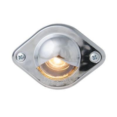 Chrome truck license utility lamp with a bright light and durable build, featuring a sleek metallic casing and two mounting screws.