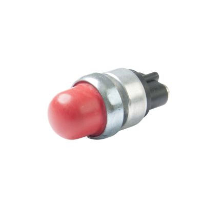 Heavy-duty push button switch with a red cap, showcasing sturdy design and reliable construction.