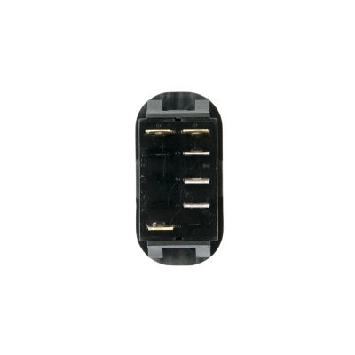 Illuminated Surf N Turf Rocker SPDT switch, black casing with metal prongs, designed for efficient on-off control.