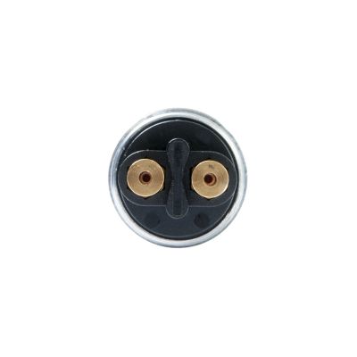 Heavy-duty electrical component with dual gold connectors and a robust black and silver design.