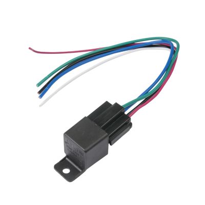 NC/NO relay/socket harness kit with multiple colored wires, ideal for automotive electrical systems, 12V DC, 40/60A.