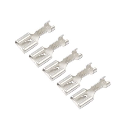 Five silver Hella relay terminals arranged in a row, suitable for electrical connections in automotive applications.