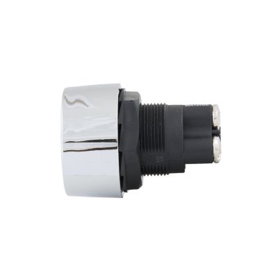 Sleek LED engine start switch with chrome finish and black connector, designed for easy ignition system integration.