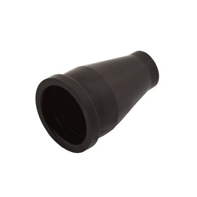 Black rubber trailer connector boot designed for 6 and 7-way connections, used for weatherproofing and protection.