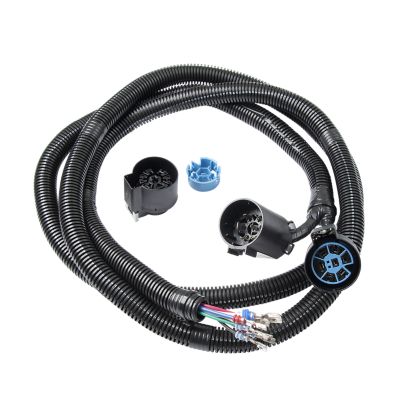 T-Connector Adapter with coiled black cables and multicolored wire terminals, featuring circular blue connectors.