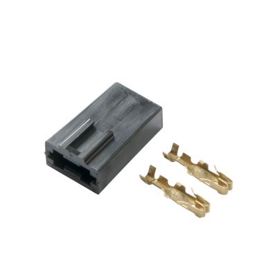 TE Connectivity ATC/ATO 1-way fuse block with black housing and gold terminals, designed for electrical circuit protection.