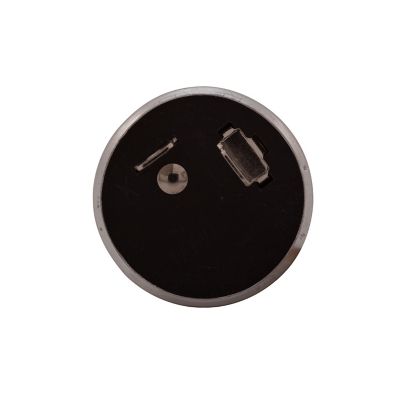 Electromechanical thermal flasher with a round, metallic casing and connectors, showcasing its durable build and functional design.
