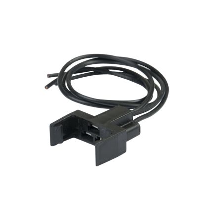 Foot-operated headlamp dimmer switch connector with black wires and durable housing, ideal for automotive applications.