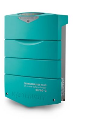 Teal Mastervolt ChargeMaster Plus 24/60-3 battery charger with sleek design and visible controls.