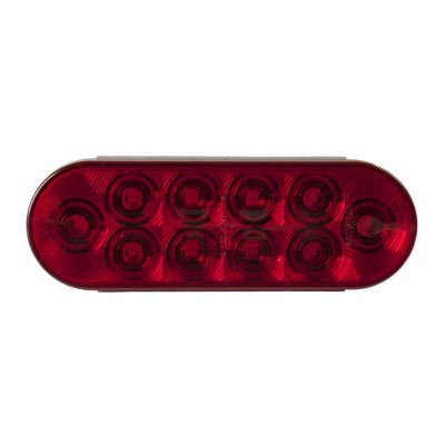 Oval LED stop, tail, turn light in red with 10 bright diodes for enhanced vehicle visibility and safety.