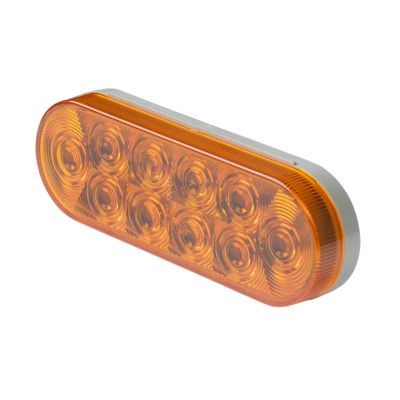 Oval amber Optronics LED light with 10 diodes for stop, tail, and turn signals.