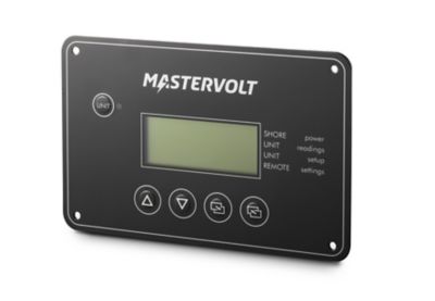 Mastervolt PowerCombi 遥控显示器，带 LCD 屏幕和导航按钮，用于优化能源管理。