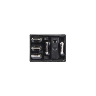 Compact NC/NO ISO micro relay with multiple pins on a black rectangular base, ideal for 20/35 AMP applications.