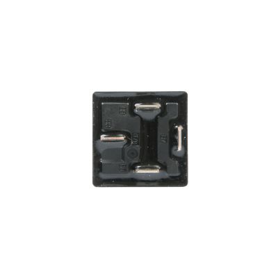 Black Song Chuan relay with metallic contacts and labeled terminals, designed for 12V DC and 50 Amp applications.