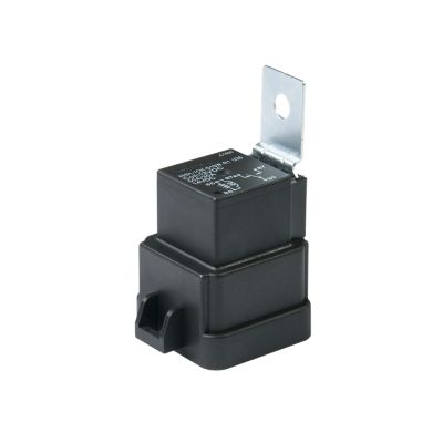 Weather-proof mini ISO relay with steel bracket and resistor, featuring NO/NC changeover functionality, 12VDC operation.