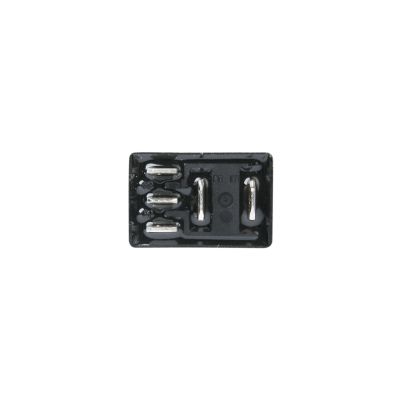 Micro ISO relay with resistor for automotive applications, showing terminal configuration from top view.