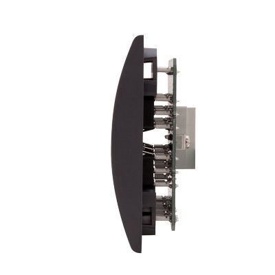 Side view of a 6-way LED rocker switch panel showcasing the compact design and circuit details.
