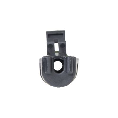 Weather Pack Female connector, black and cylindrical, viewed from the front with visible locking mechanism and receptacle opening.