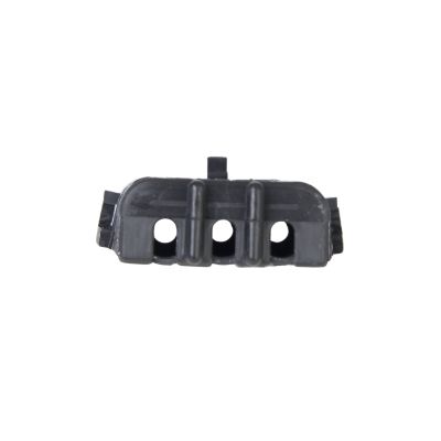 Black Weather Pack male connector with multiple pin slots, designed for secure automotive wiring and weather resistance.