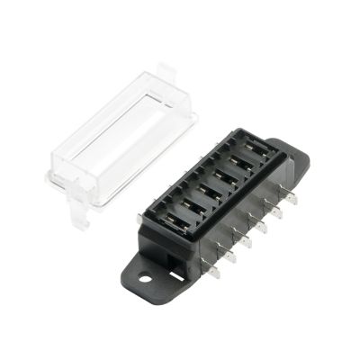WirthCo 31013 MINI fuse block, 6-way connector with clear cover, ideal for 12V systems, compact design for easy installation.