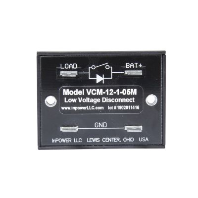 Low Voltage Disconnect Model VCM-12-1-05M with 5 min shut-off timer, enhancing power efficiency and safety.