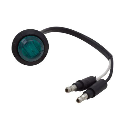 Green LED mini auxiliary lamp with three diodes, featuring connectors and black casing for versatile lighting applications.
