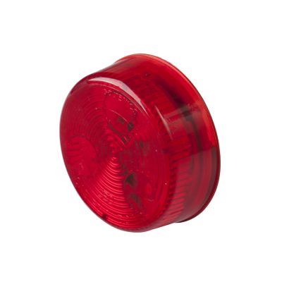 Red LED clearance marker lamp, round design, with ribbed surface for enhanced visibility, Optronics MCL55RB.
