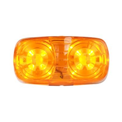Scalloped LED marker light with 10 diodes, features bright amber glow and self-grounding design for vehicles.