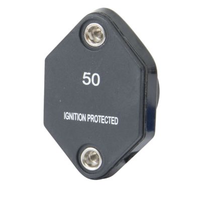 Auto reset mid-range circuit breaker with ignition protection, featuring visible studs for secure connections.