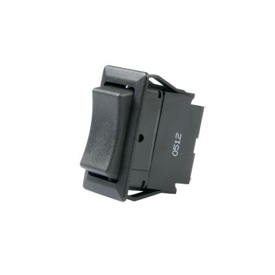 Durable SPDT rocker switch with black full-size housing, featuring an On-Off-On configuration for versatile applications.