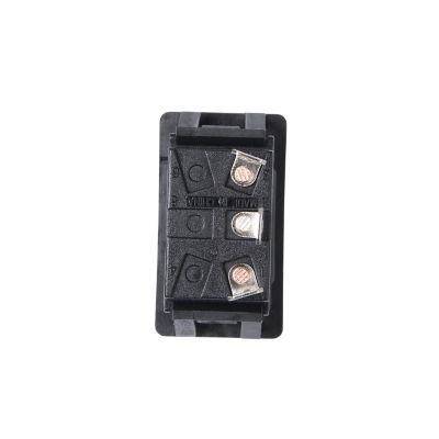 Non-Illuminated SPDT Rocker Switch showing the rear view with three metallic terminals and a black plastic housing.