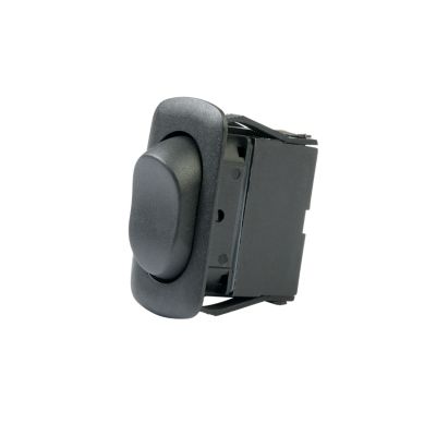 Black SPDT On-On Euro Style Rocker Switch displaying sleek design and minimalist functionality.