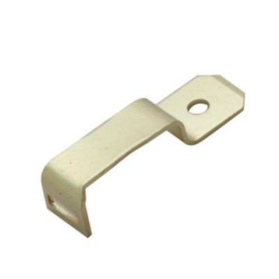 Small, beige tap-in MINI fuse with a flat, angled design and a circular mounting hole.