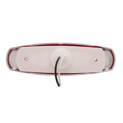 Red rectangle flush mount lamp with wiring, designed for clearance marking. Simple and sleek automotive lighting solution.
