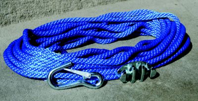 ANCHOR ROPE 50′ W/CLEAT & HOOK