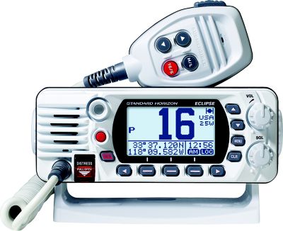 Standard Horizon, GX1410B, GX1410/GX1410GPS Eclipse Fixed Mount Marine VHF, Eclipse, 6.14"Wx2.4"Hx3.94"D, White